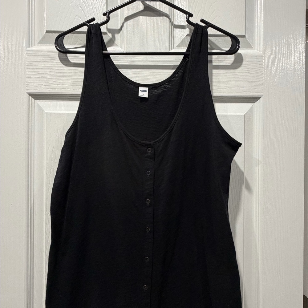 Old Navy Classic Black Tank Top with Buttons